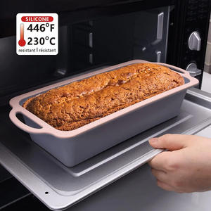 Plaque de cuisson rectangulaire antiadhésive pour pain avec poignées, moule à pain en silicone pour la cuisson domestique - Product Image 2