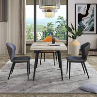 Chaise de salle à manger minimaliste moderne de luxe à finition brillante, table rectangulaire moderne pour la maison, cuisine, salle à manger
