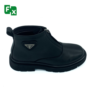 New Arrival Customized Fashionable Walking Style <strong>Zip</strong> Design Waterproof PU Leather <strong>Black</strong> <strong>Men</strong> Casual Shoes <strong>Boots</strong> - Product Image 2