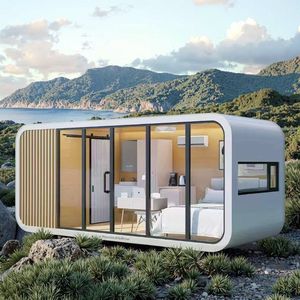 Moderna Cabina Prefabbricata Stile Apple con Ampio Terrazzo - Alternativa alla Tenda Glamping per Campeggi e Parchi <span class=keywords><strong>Vacanze</strong></span> - Product Image 2