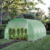 Grande serre de style moderne, blanche, avec parois latérales enroulées, PE traité sous pression pour la croissance des plantes pour le mariage dans la cour