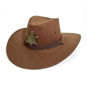 Chapeau de cowgirl en feutre avec étoile, thème country, chapeau de cowboy occidental noir classique pour fête, déguisement, jeu de rôle pour adolescents et adultes - Product Image 1