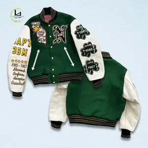 Huili Manufacturer Wholesale High Quality Oem Applique Embroidery Custom Spring Varsity Vintage Jacket Custom Varsity Jacket