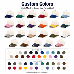 Custom Logo 6-Panel Baseball Cap Structured Fit Contrast Visor Premium Cotton Wholesale Adjustable Sun Hat Ivory Crimson - Product Image 3