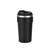 Recién llegado, taza de viaje reutilizable de 12oz y 16oz, vaso recubierto de polvo, vacío, tornillo caliente y frío, vaso de café con sublimación superior abatible