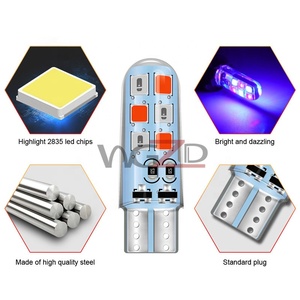 Bóng Đèn Phổ Biến Đèn LED W5W 194 168 T10 12SMD 2835 Đèn Flash Nhấp Nháy Hai Màu Đỏ + Xanh Dương Tự Động Nhấp Nháy Bằng Silicon - Product Image 5