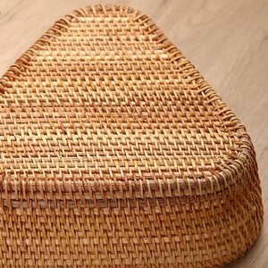 Eco Friendly Triangle Rattan <b>Storage</b> Basket Portable Woven Organizer Bin for Kitchen Fruit Vegetables - Product Image 5