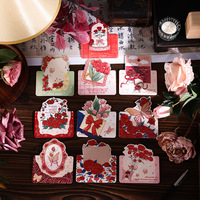 Buket Mawar Romantis Mini Vintage Kartu Ucapan Hari Valentine Pesan Terima Kasih Grosir Kartu Ucapan Liburan Cetak Kustom