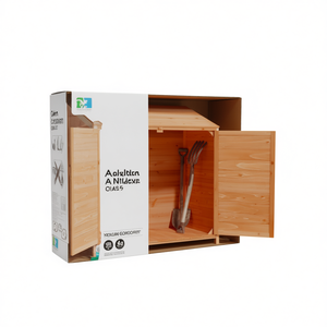 Caseta de Jardín de Madera Maciza de Abeto, 40.2x20.5x44.1 Pulgadas, Color Marrón, Almacenamiento de Herramientas, Uso en Jardín - Product Image 1