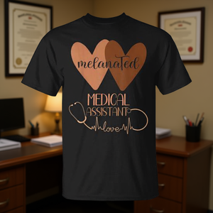 T-shirt promozionale da donna per il Mese della Storia delle Donne Afroamericane Assistente Medica - Product Image 3