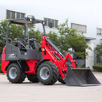 Minicargadora con motor diésel al por mayor, cargadora delantera articulada Euro 5 Kubota, cargadora de 4 ruedas W810 con accesorios