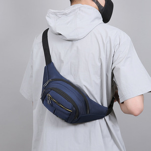 Men's Multifunctional Waist Bag Oxford Cloth Large Capacity Outdoor Casual Chest Bag Dark Blue Gray Black Military Green - Product Image 3