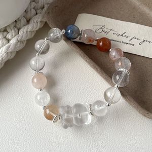 Pulsera de ágata roja y oro negro Super Seven, plata de ley S925, cristal blanco natural para mujer, joyería de regalo con diseño de oso - Product Image 1