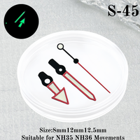 Aiguilles de montre de plongée lumineuses vertes en acier inoxydable, accessoires de réparation pour mouvements automatiques Seiko NH35/NH36/NH70