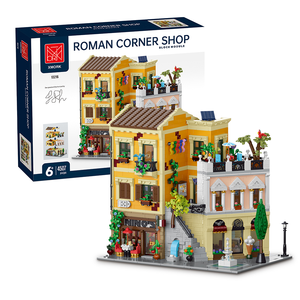 XINGBAO 10216 Blocs de construction en plastique, jouet de construction, magasin d'angle romain, vue sur la rue de la ville d'Europe, restaurant, miniatures de fleurs - Product Image 1