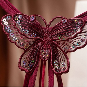 Nouveau femmes Sexy brillant caleçon papillon broderie évider poires piqûre Lingerie dame érotique paillettes slips - Product Image 3