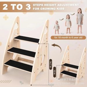 Wooden Three Step <b>Stool</b> With Non Slip Mat For Potty Training - Product Image 3