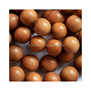 Véritable album original de Santalum de l'Inde du Sud perles de Mala en bois de santal parfum boisé doux en vrac brun foncé doré naturel - Product Image 1