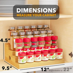 WDF Suporte de Bambu de 3 Níveis para Temperos e Especiarias para Uso Doméstico Diário - Product Image 2