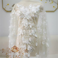 DELACE JZQ belle broderie florale Sequin dentelle Patch 3D fleur perlée dentelle Applique robe de mariée accessoires