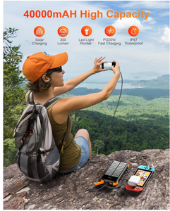 Accesorios para Móviles de Marca Personalizada Batería Externa Solar Inalámbrica de 20000mAh Cargador Portátil a Prueba de Agua para Exteriores de Carga Rápida - Product Image 4