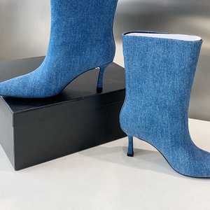 Chaussures tendance pour femmes 2023, bottes de cow-boy, talons hauts pour femmes de longueur moyenne, chaussures de créateurs pour femmes, marques célèbres - Product Image 1