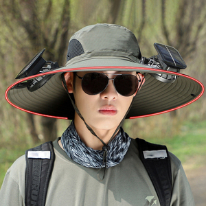 Sombrero de Sol con Ventilador Solar de Ala Ancha para Hombre, para Verano, Aire Libre, Senderismo, Pesca, con Carga USB y Ventilador Solar - Product Image 4