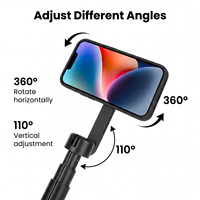 Soporte Magnético Extensible para Teléfono con Obturador Remoto, Rotación de 360°, Desmontable, Compatible, Ligero, para Escritorio, Teléfono Móvil