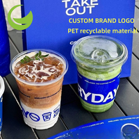 Fabricant de gobelets à emporter ZF, gobelet en PLA compostable de 16 oz, jetable, personnalisable, transparent, à usage unique, pour boissons, café glacé, gobelet en plastique