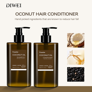 Set de Cuidado Capilar de Marca Privada DIWEI, Sin Sulfatos, Aceite de Coco, Orgánico, Antiencrespamiento, Champú y Acondicionador para Cabello Rizado Dañado - Product Image 5