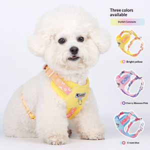 F17 Hot Selling Adjustable Luxury Custom Dog Harness Set Polyester Sport Style with Lace Decoration Padded Reversible Harness - Product Image 5
