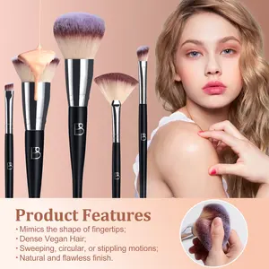 BS-MALL 27PCS Face Makeup Cosmetic Tools Kits Private Label Mask Brush Triangle Powder Puff Synthetic Makeup Brushes Gift Set