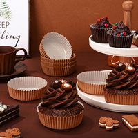 Moules à cupcakes ronds jetables en papier, gobelets de cuisson, enveloppes en papier pour cupcakes, moules de cuisson en papier résistants au micro-ondes pour collations et gâteaux