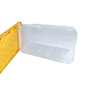 Nhiệm vụ nặng nề 150ltr durable40 gallon lưu trữ khó khăn <span class=keywords><strong>Tote</strong></span> trong rõ ràng với nắp màu vàng - Product Image 5