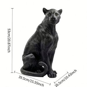 Realistic Resin Black Panther Statue for Garden Decor - Latin American Style Outdoor Ornament - Product Image 4