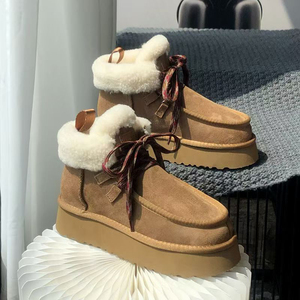 รองเท้าบูตลุยหิมะสำหรับคู่รักใส่ในบ้านพื้นหนาใส่ในบ้านให้ความอบอุ่นในฤดูหนาว - Product Image 3