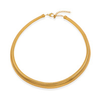 Ins populaire serpent collier ras du cou 18K plaqué or en acier inoxydable largeur élastique épais collier pour femme Hiphop bijoux