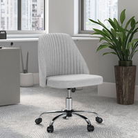 Chaise de bureau moderne et confortable en tissu avec roulettes Chaise d'ordinateur ergonomique de haute qualité, à hauteur réglable et à faible dossier