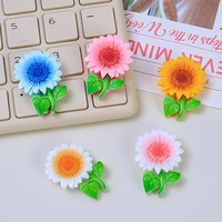 Petites breloques en résine fraîche en forme de tournesol pour coques de téléphone DIY, accessoires pour pinces à cheveux, fleurs de marguerite, décoration intérieure