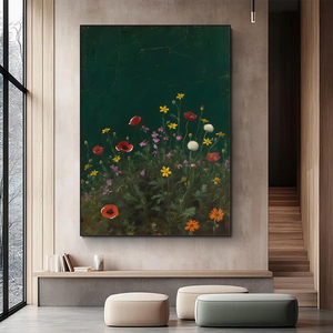 Hoa dại lĩnh vực đóng khung tường nghệ thuật cổ điển thực vật trang trí hoa hiện đại trang trại vải nghệ thuật lĩnh vực của hoa vải in - Product Image 5