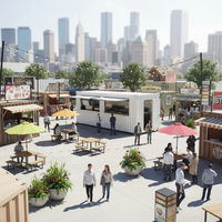 2026 Nouveau Design Économique Conteneur Maritimes Pliable de 20 pieds pour Café/Boutique/Vitrine de Vente de Bottes, Maisons Modulaires Landmae S-61, Panneau Sandwich, Garantie 2 ans
