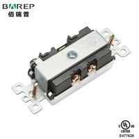 Barep UL YGD-002 américain 2 Gang 1 voie électrique Toma Corriente électrique mur bouton poussoir interrupteur d'éclairage