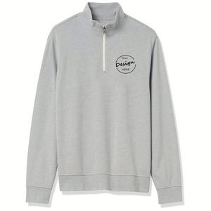 Alta calidad 100% algodón ecológico invierno Streetwear pulóver venta al por mayor bordado Logo negro manga larga sudaderas hombres - Product Image 5