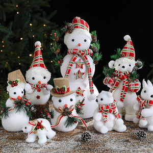 Noël bonhomme de neige mousse ornement neige poupée pour décoration intérieure cadeau décoration de noël - Product Image 1