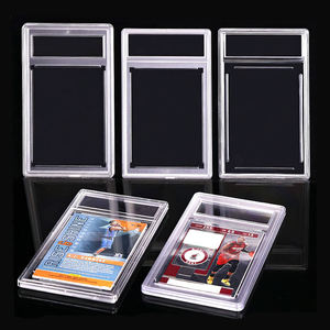 פלסטיק ברור pvc pvc אקריליק בייסבול mtg cg cg cgc מדורג התצוגה לוחות אחסון עם תווית עבור כרטיסי מסחר - Product Image 2