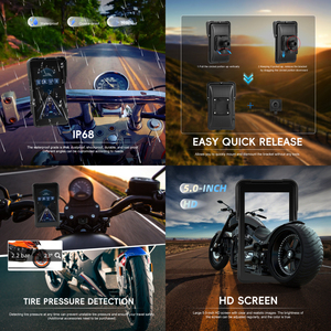 Podofo Écran vertical portable 5 pouces pour moto avec CarPlay, dégagement rapide, CarPlay sans fil, Android Auto, étanche IP68 - Product Image 2