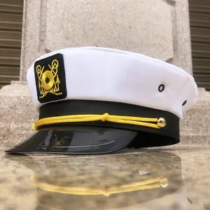 Custom Gold Embroidery Fashion Captain Sailor Colors Hats Yacht Caps For Event