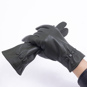Guantes de cuero con puños elásticos para conducir resistentes al frío de fábrica china para mujer - Product Image 2