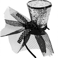 Serre-tête décoratif en résine plastique fait main à sequins pour carnaval 2026, idéal pour fêtes, costumes, spectacles d'enfants et mariages