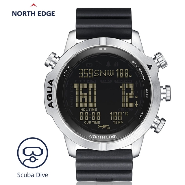 North EDGE AQUA Men's Sport Smart Watch Professional Diving Computer Watch Scuba Diving 50M Altimeter Barometer Compass
